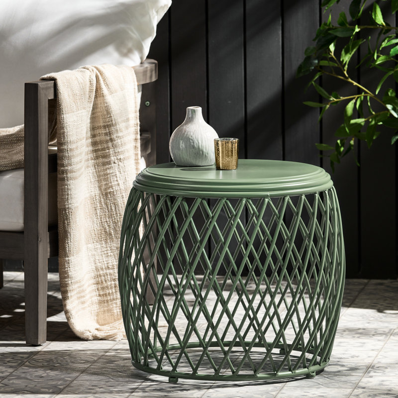 Table d'appoint élégante en fer - mat, 19,35 po, poids léger et capacité de charge maximale de 20 lb, solide