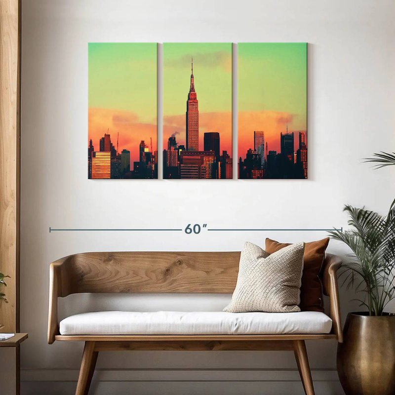 Nicci Empire State Building At Sunset, 28" H x 45" W