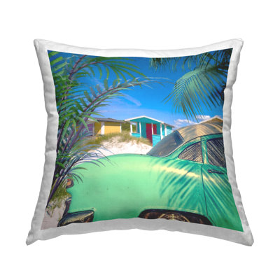 Tropical Beach Vacation Palms Printed Throw Pillow Design By Steve Hunziker