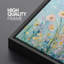 Art floral abstrait bleu sarcelle, images murales de salon, impression numérique sur toile, art numérique-111653691-111653693