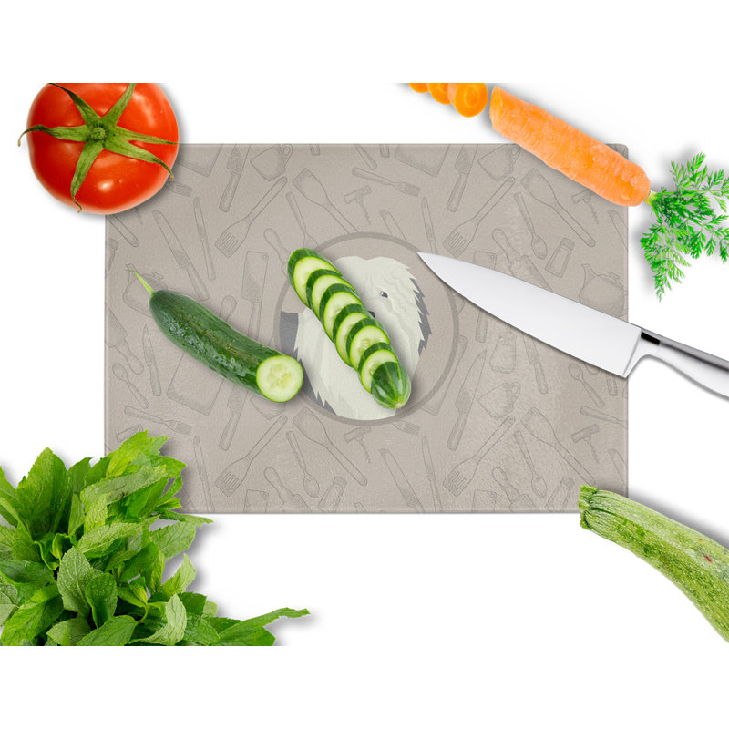 Verre trempé caroline de la planche à découper dans la cuisine, Berger anglais