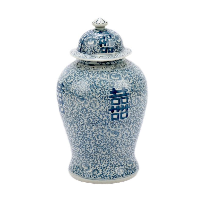 Handmade Jar, Blue/White