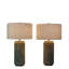 Lampe de table en céramique nervurée - 28 po x 17 po