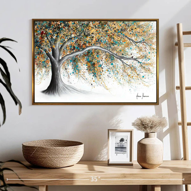 Arbre Western Breeze, Cadre flottant doré, 25 po x 17 po