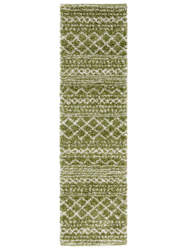 Tapis à chevrons Develin Performance, Green/Ivory, Tapis de couloir 2 pi 3 po x 8 pi