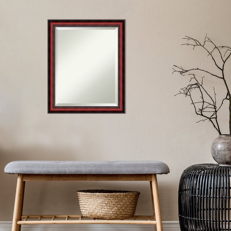 Miroir décoratif biseauté traditionnel, H 23 po x l 19 po x P 1 po
