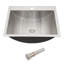 Lavabo de salle de bain rectangulaire encastré en acier inoxydable 21 po x 17 po avec drain