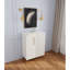 Buffet blanc moderne avec poignées dorées pour la cuisine, organisateur de mobilier de salle à manger