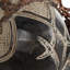 2 Piece Handmade Brown Barkcloth & Baobab Wood Chokwe Mask with Long Rope Hair Bust Set