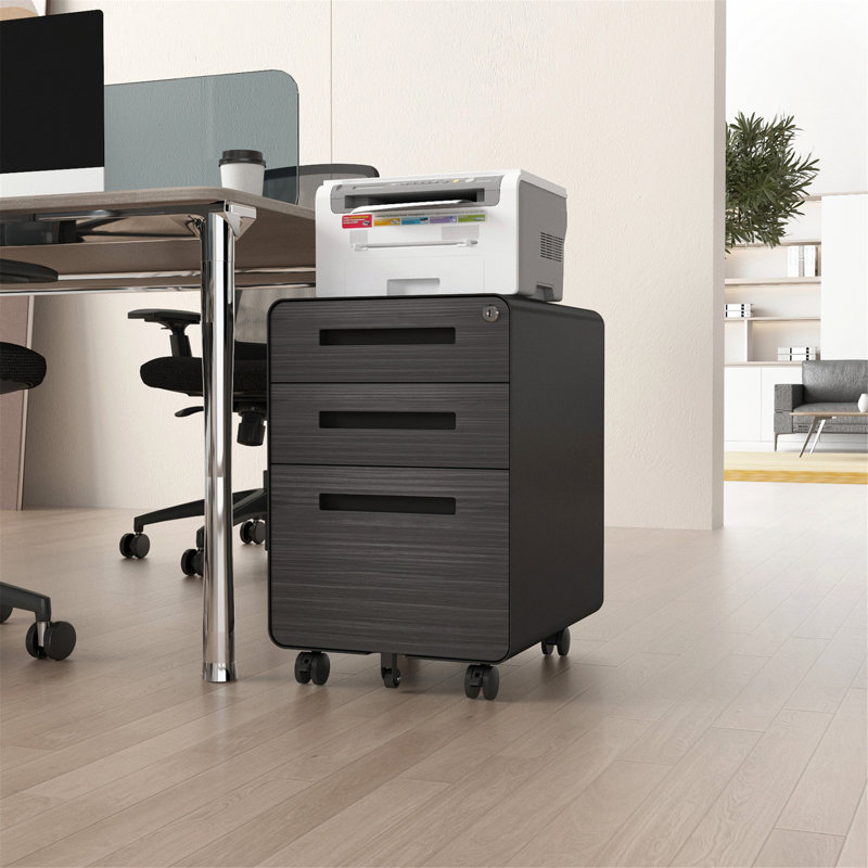Classeur de bureau, classeur mobile à 3 tiroirs, classeur à 5 roulettes, classeur vertical pour le rangement