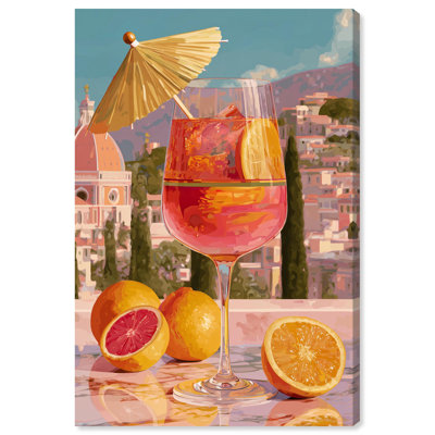 Fruity Drinks in Italy Canvas Print Glam Wall Decor by Art Remedy, Gallery Wrapped, 30 x 45