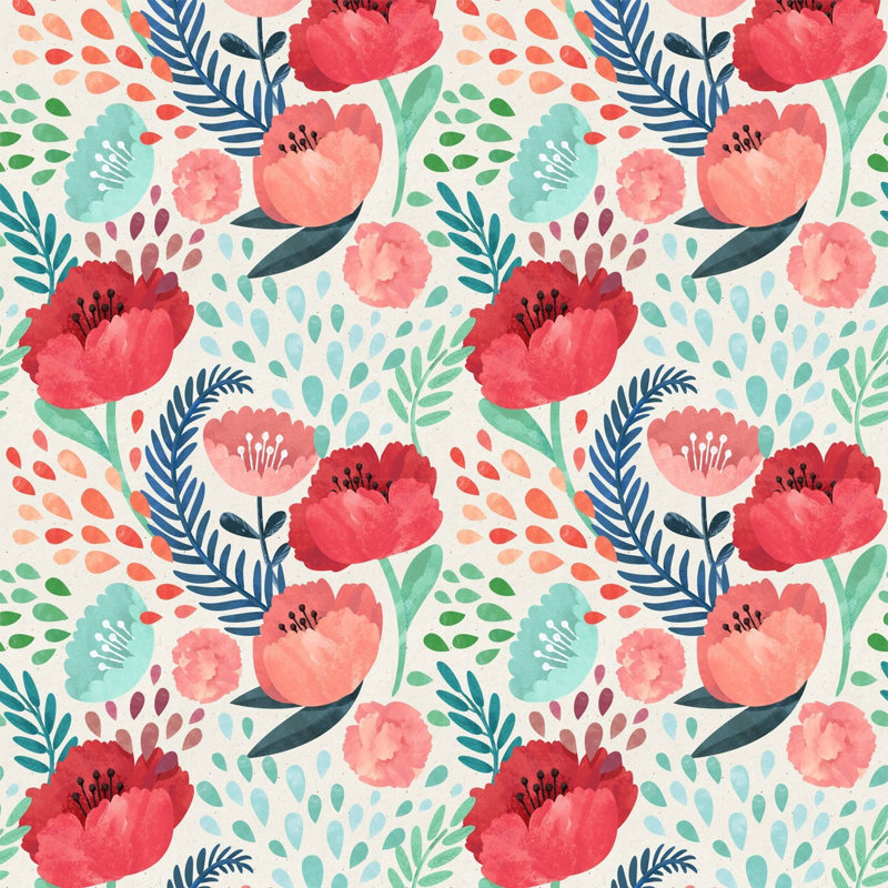 Floral Wallpaper, Pre-Pasted