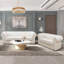 Ensemble de canapé et causeuse en cuir de vache véritable 2 pièces Sherrea - Design classique touffeté profond avec accoudoirs à volutes-1473657221
