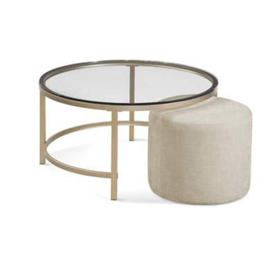 Esme Round Glass & Metal Cocktail Table