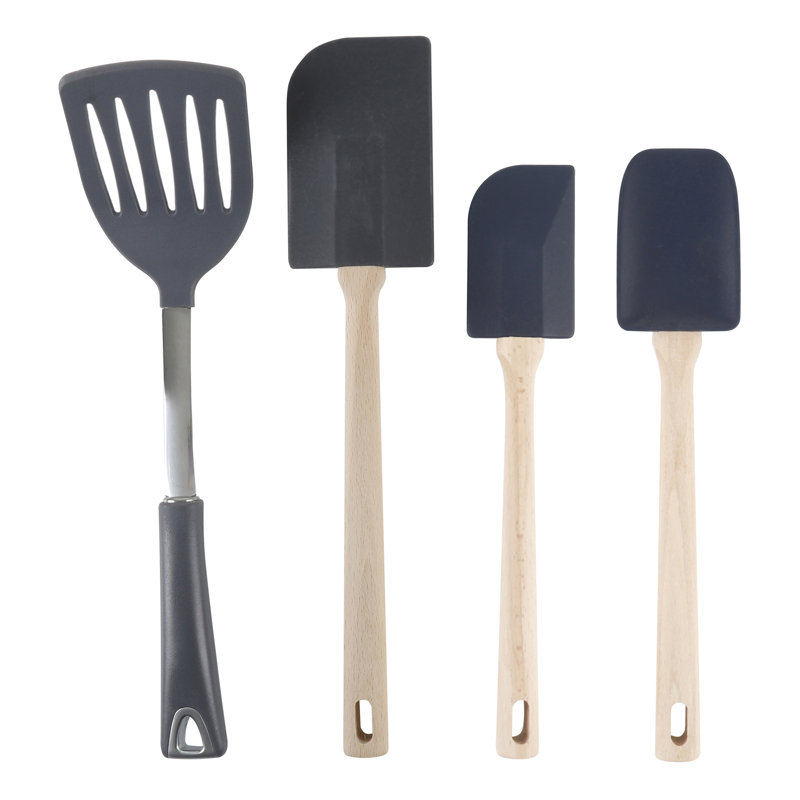 Navy Blue 10-Piece Kitchen Tool Set with Ceramic Crock