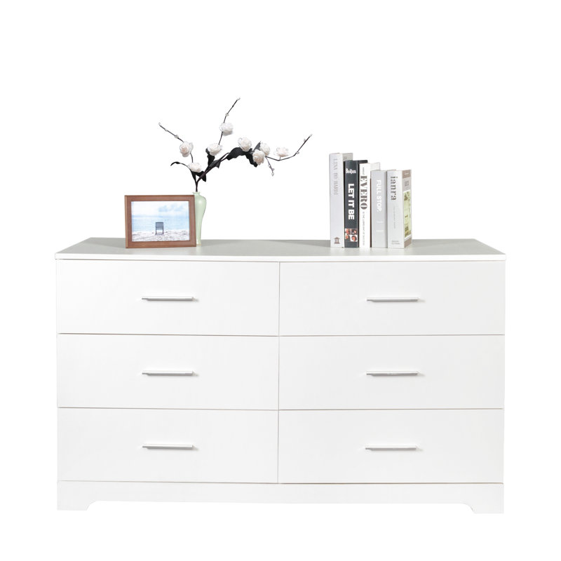 Armoire de rangement à 6 tiroirs l 47,2 po Johnethan, Blanc