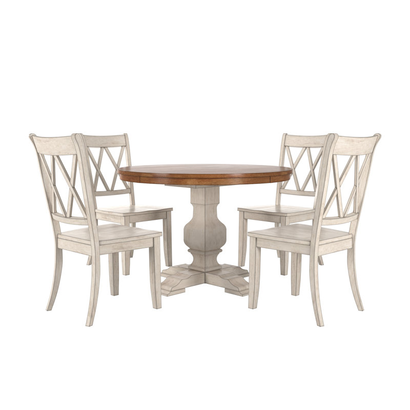 Ensemble de salle à manger 45 po Fortville, Blanc antique, Blanc antique