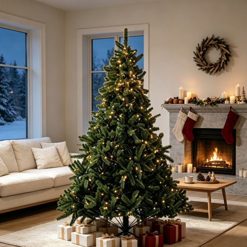 Arbre de Noël artificiel 7 pi pré-éclairé, 7'