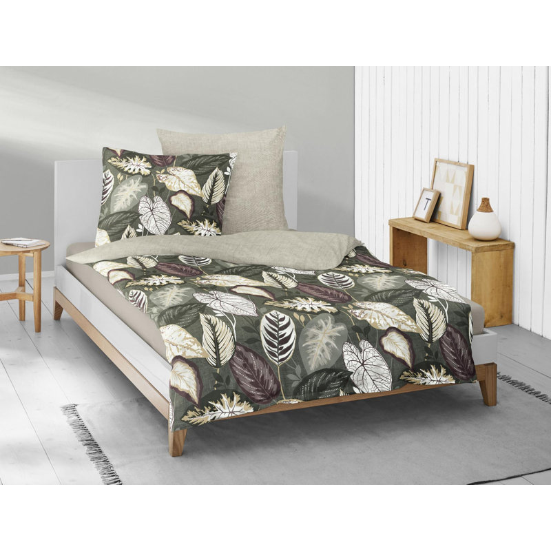 Crown-K 8402 Mako Satin Duvet Cover Set, Multicolor, 155 x 200cm - 1 Pillowcase ( 80 x 80cm)
