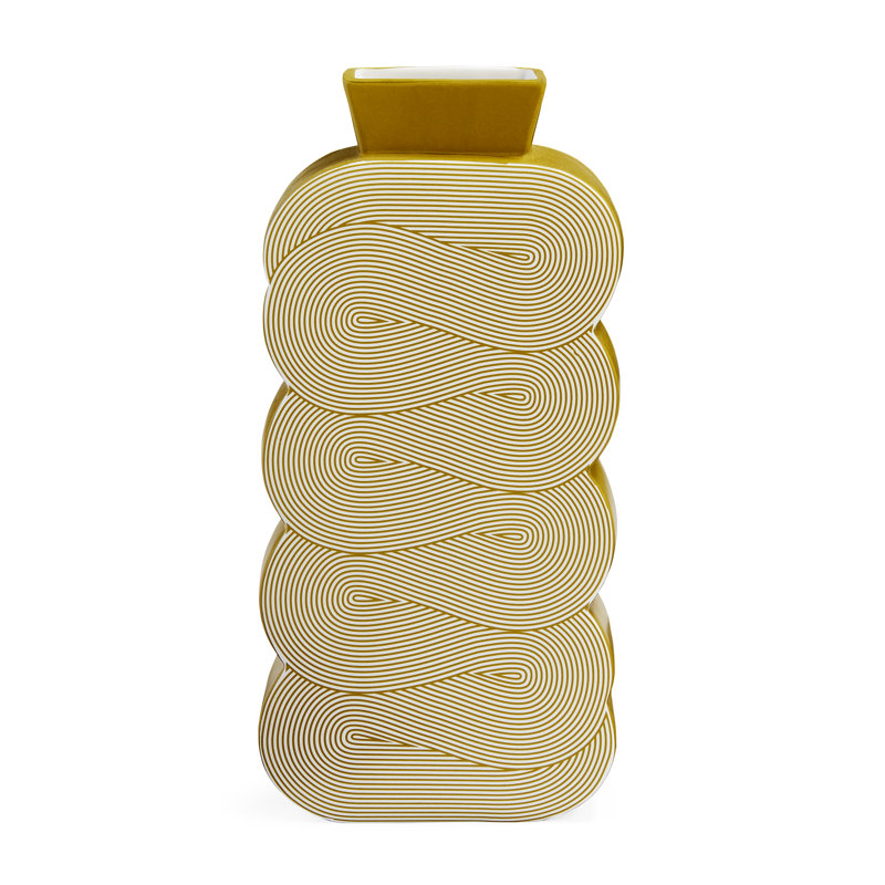 Large Yellow Porcelain Novelty Table Vase