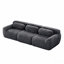Canapé pour 3 personnes dans des chambres familiales spacieuses Tissu moelleux doux et moelleux de 114 po, canapé modulaire modulaire, conception ergonomique avec repose-pieds et coussins décoratifs, connexion à boucle de compression sous vide pour étude, cinéma maison, gris foncé-1994302990