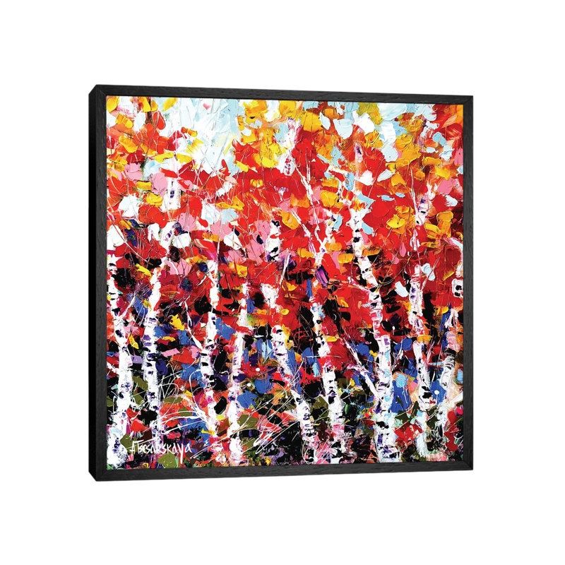 Autumn Forest I 1 Piece Wall Art on Canvas, 66.04 cm H x 66.04 cm W, Black Floater Frame