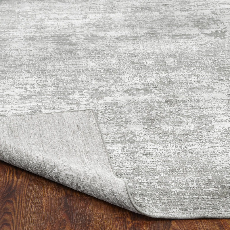 Tapis gris fait à la main Sierra, 7 pi 9 po x 9 pi 9 po