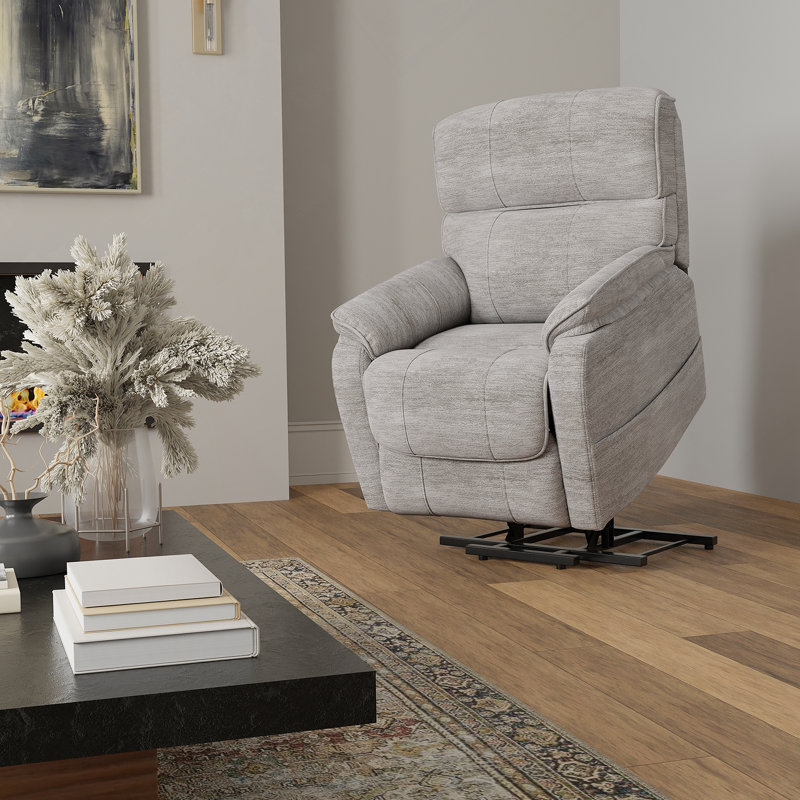 Fauteuil relevable moelleux en tissu colombe Lucie