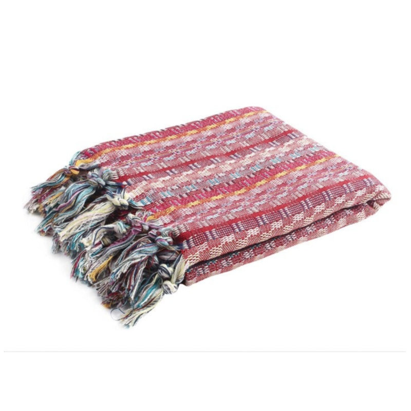 Luxullian Turkish Cotton Bohemian Bath Towel, Red