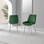 Edzard Double Pedestal High Gloss Dining Table Set with 4 Luxury Velvet Dining Chairs-50897085