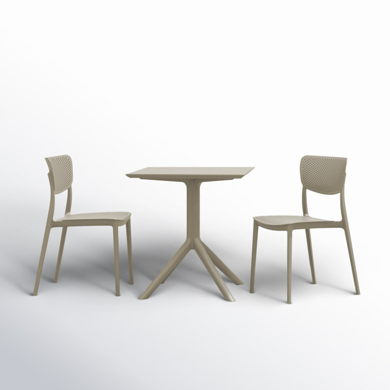 Ensemble de salle à manger 3 pièces Farrah, Taupe, H 29,5 po x L 23,6 po x l 23,6 po