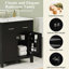 Meuble-lavabo de 30 po avec lavabo en céramique, armoires noires modernes, 2 portes et tablette spacieuse pour une conception efficace-489307180