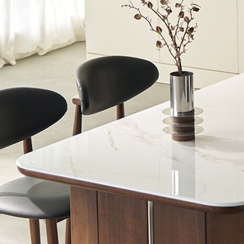 Table de salle à manger élégante et minimaliste, 7 pièces : table, 6 chaises, H 29,84 po x l 70,86 po x P 35,43 po