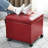 Clariece 17.7" Square Faux Leather Storage Ottoman with Casters-1756865738