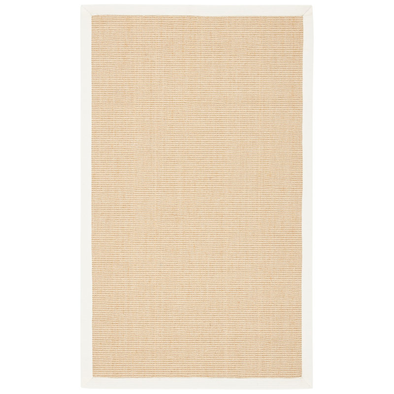 Nazli Natural Fiber Sisal With Latex Solid Color Rug, Rectangle 3' x 5'