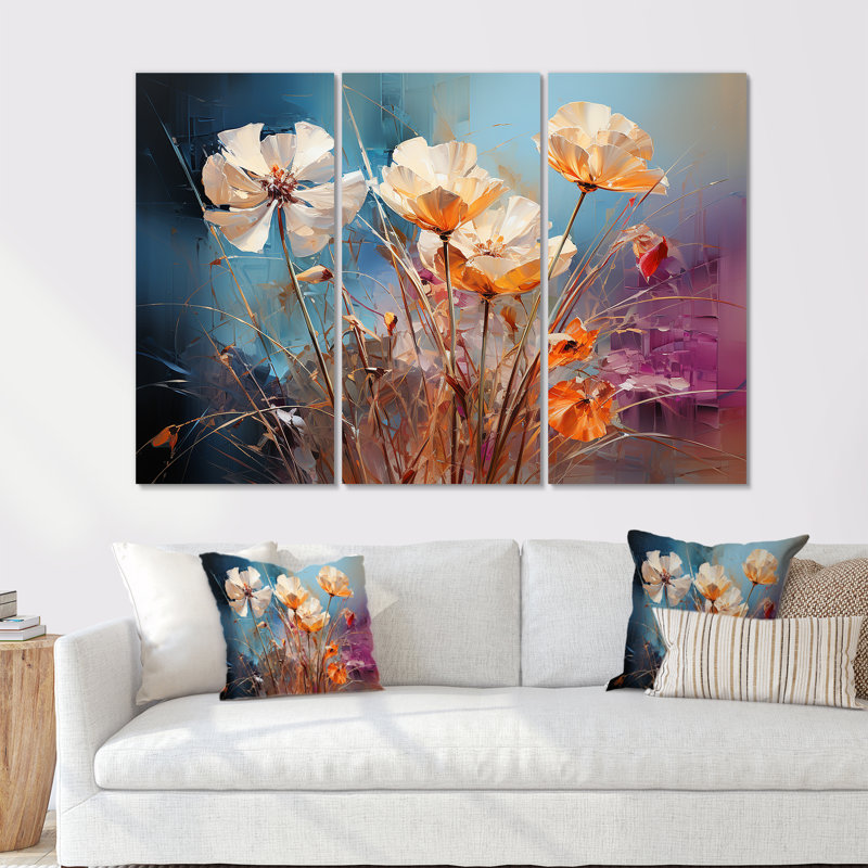 Ensemble de salon Weedman - Poppy Wall Art, H 28 po x l 36 po x P 1 po, Toile tendue