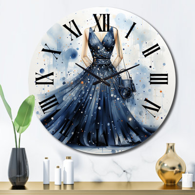 Fashion Dress Delight Pointillism I - Fashion Wall Clock