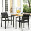 Chaise d'extérieur - Structure en aluminium noir, assise en maille, résistante aux intempéries, 58,4 cm (l) x 55,9 cm (p) x 86,3 cm (h), style moderne.