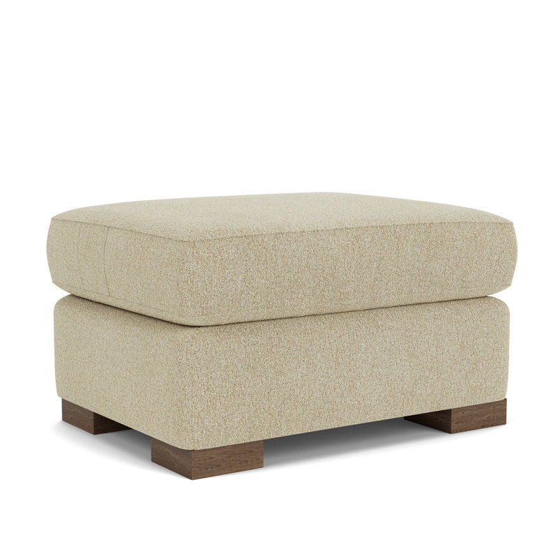Upholstered Ottoman, Gray 100% Polyester