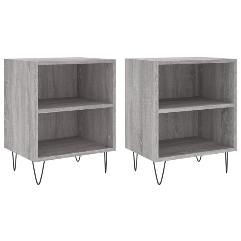 Barcenas 40cm W Iron Bedside Table, Grey Sonoma