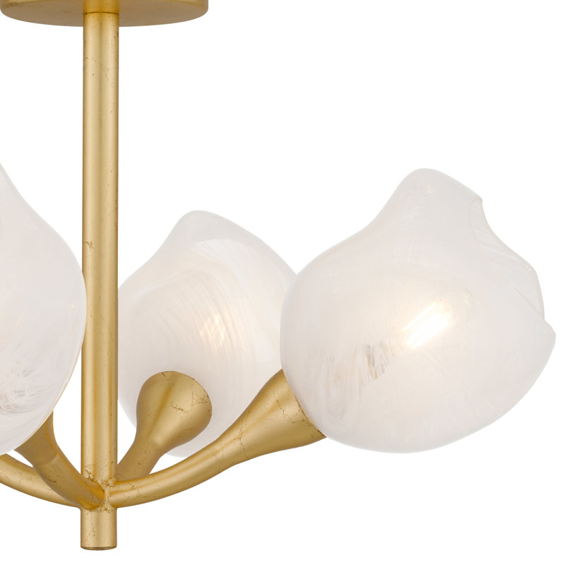 Adelyn 4-Light Gold Leaf Semi-Flush Mount