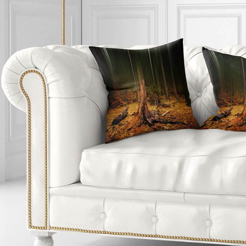 Coussin de paysage brumeux, 16 po x 1 po, Coussin décoratif