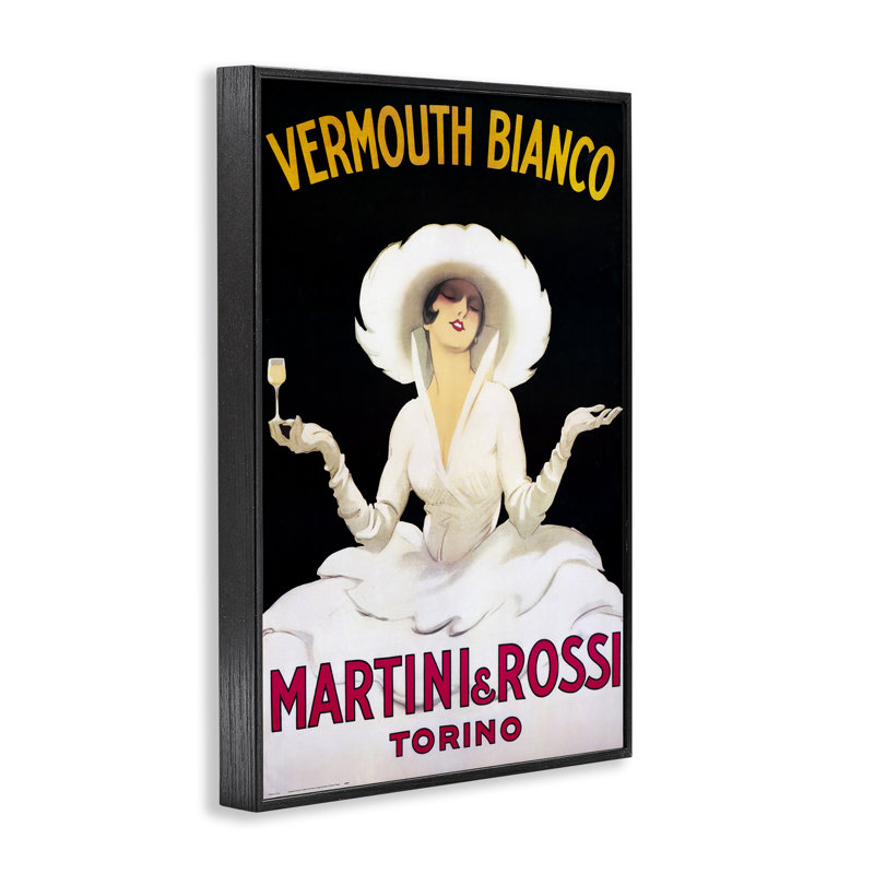 «Vermouth Vintage Lady», affiche giclée par Marcus Jules, H 18 po x l 12 po, Giclée encadrée noir minuit