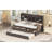 Twin Size Wooden Captain Bed With Built-In Bookshelves,Three Storage Drawers And Trundle