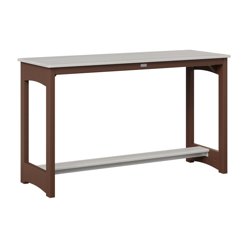 Balcony Outdoor Bar Table, Chocolate Brown, 35.5" H x 60" W x 22" D, Seashell