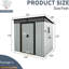 Remise de jardin en métal 6 pi x 5 pi avec fenêtre - Rangement polyvalent et grand 6 pi x 5 pi pour le jardin-126021900