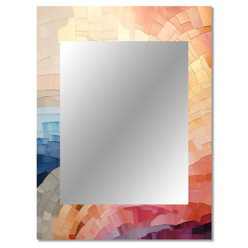 Minimalisme Colors In Harmony II - miroir mural décoratif arc-en-ciel, miroir traditionnel, impression d'art en métal