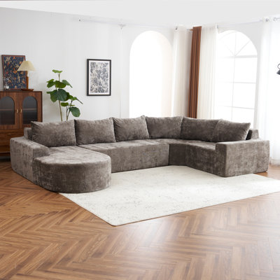 Ensemble de canapé modulaire surdimensionné de 139 po avec canapé profond en forme de U et siège profond pour salon