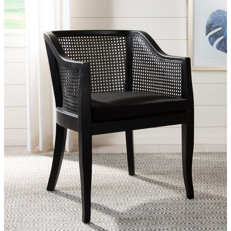 Chaise avec accoudoirs Mongillo, Noir