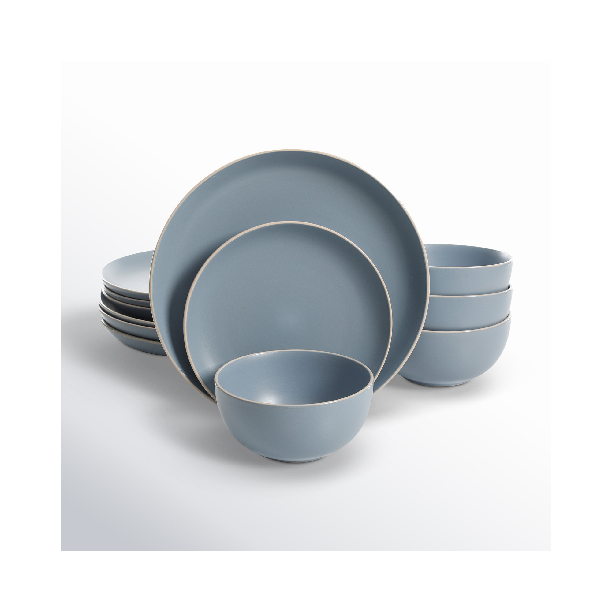 Rockaway 12 Piece Dinnerware Set, Blue